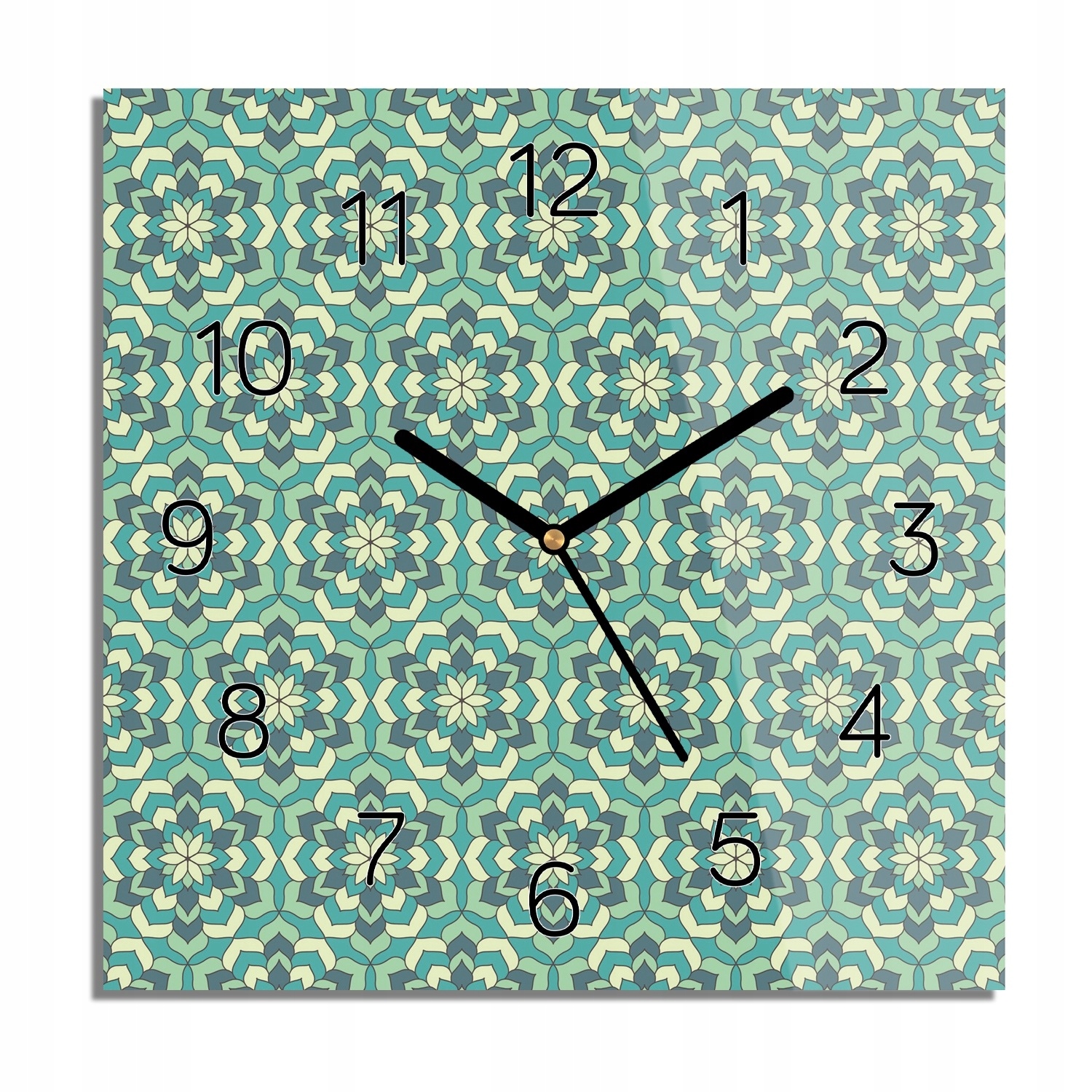 

Ornament kwiaty wzór zegar szklany na ścianę 30x30