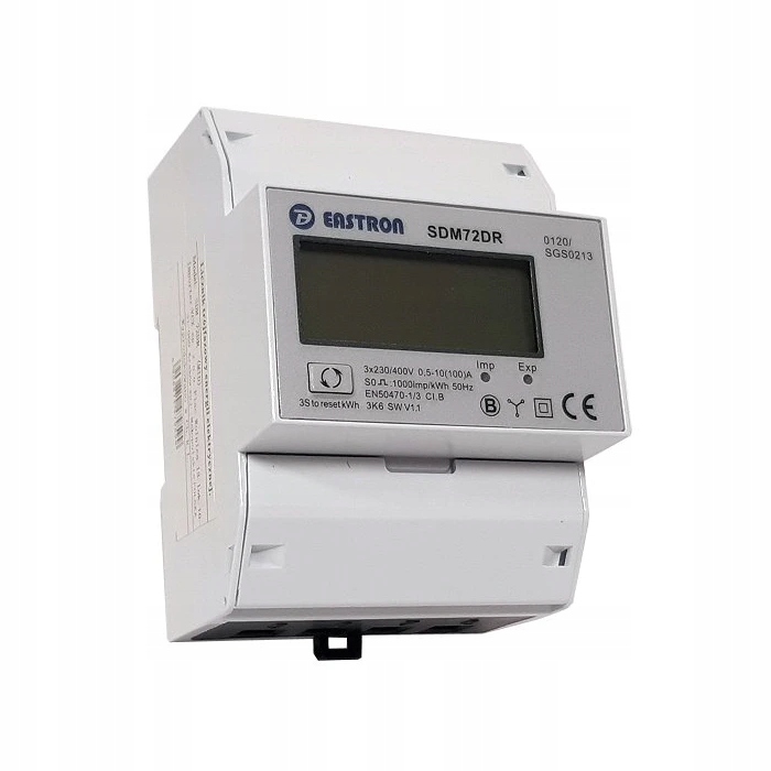 Elektroměr 3F na Din lištu třífázový VCX Eastron SDM72 Dr, MID, digitální,