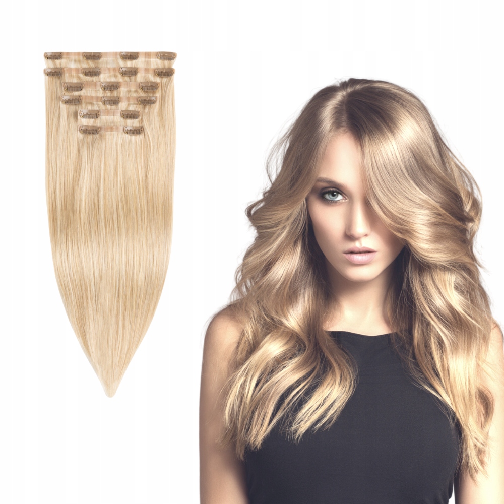 Bezešvé ClipIn přírodní vlasy 40 cm 6 pásků #18/22