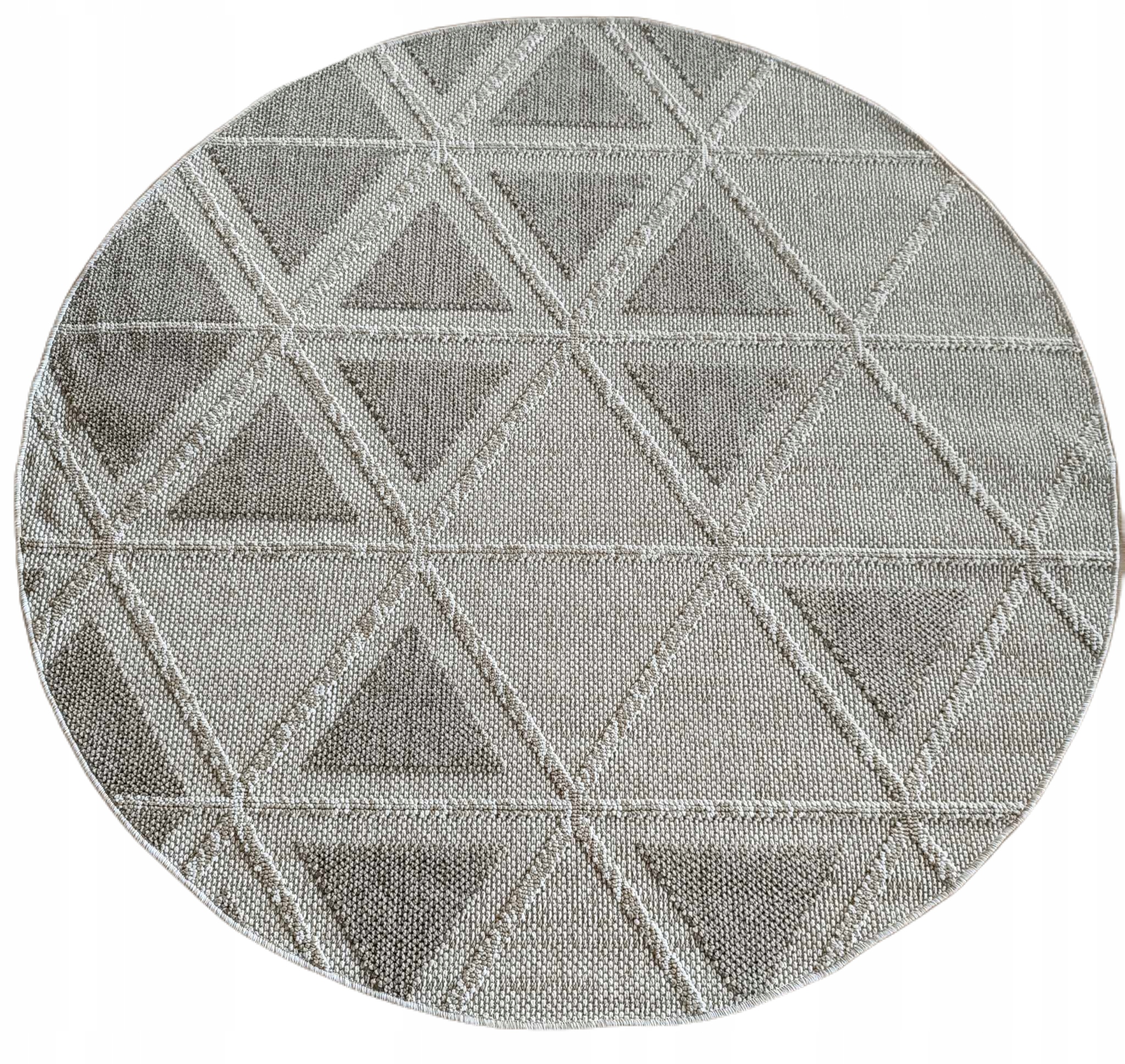 Okrúhly koberec 160 cm, šnúrkový, plochý, vonkajší, vnútorný