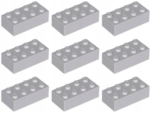 

Lego 3001 Klocek 2x4 szary jasny (20g) 9 szt.