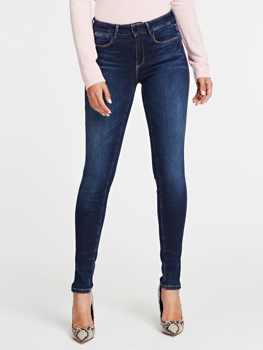 Guess Granatowe Jeansy Logo (24)