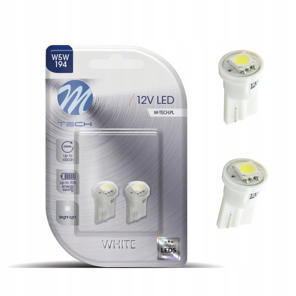 

Blister 2x Dioda Led W5W 1xSMD5050 biała 6000K