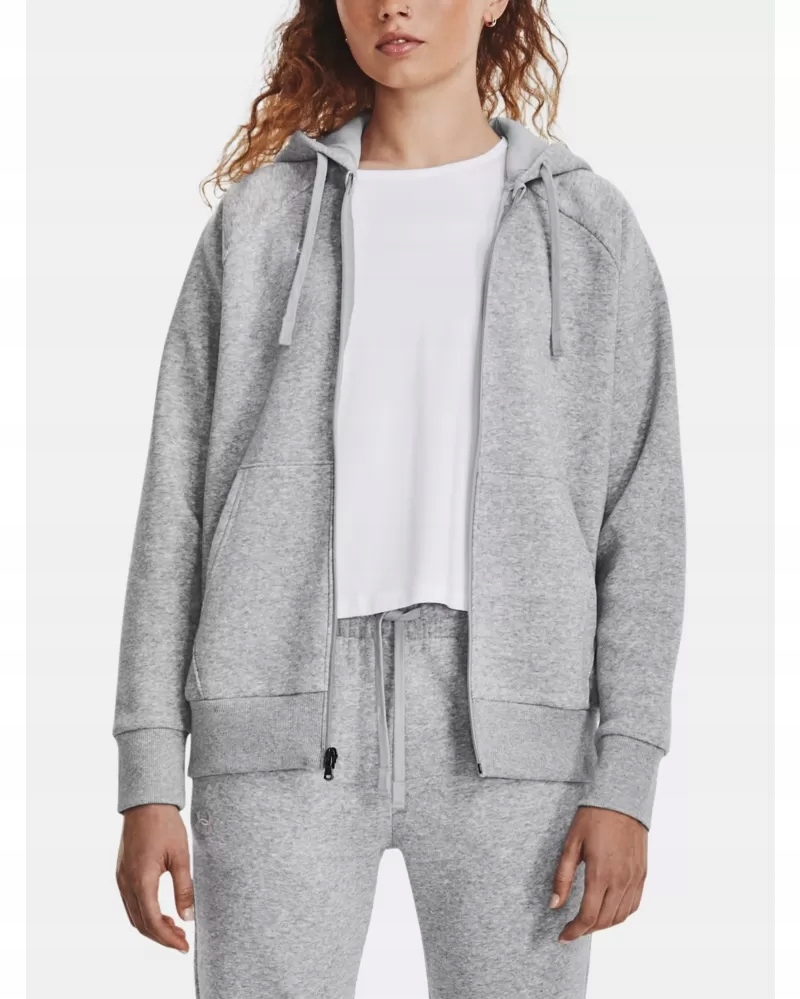 Bluza Damska Under Armour Rozpinana Z Kapturem Szara Rival Fleece Hoodie M