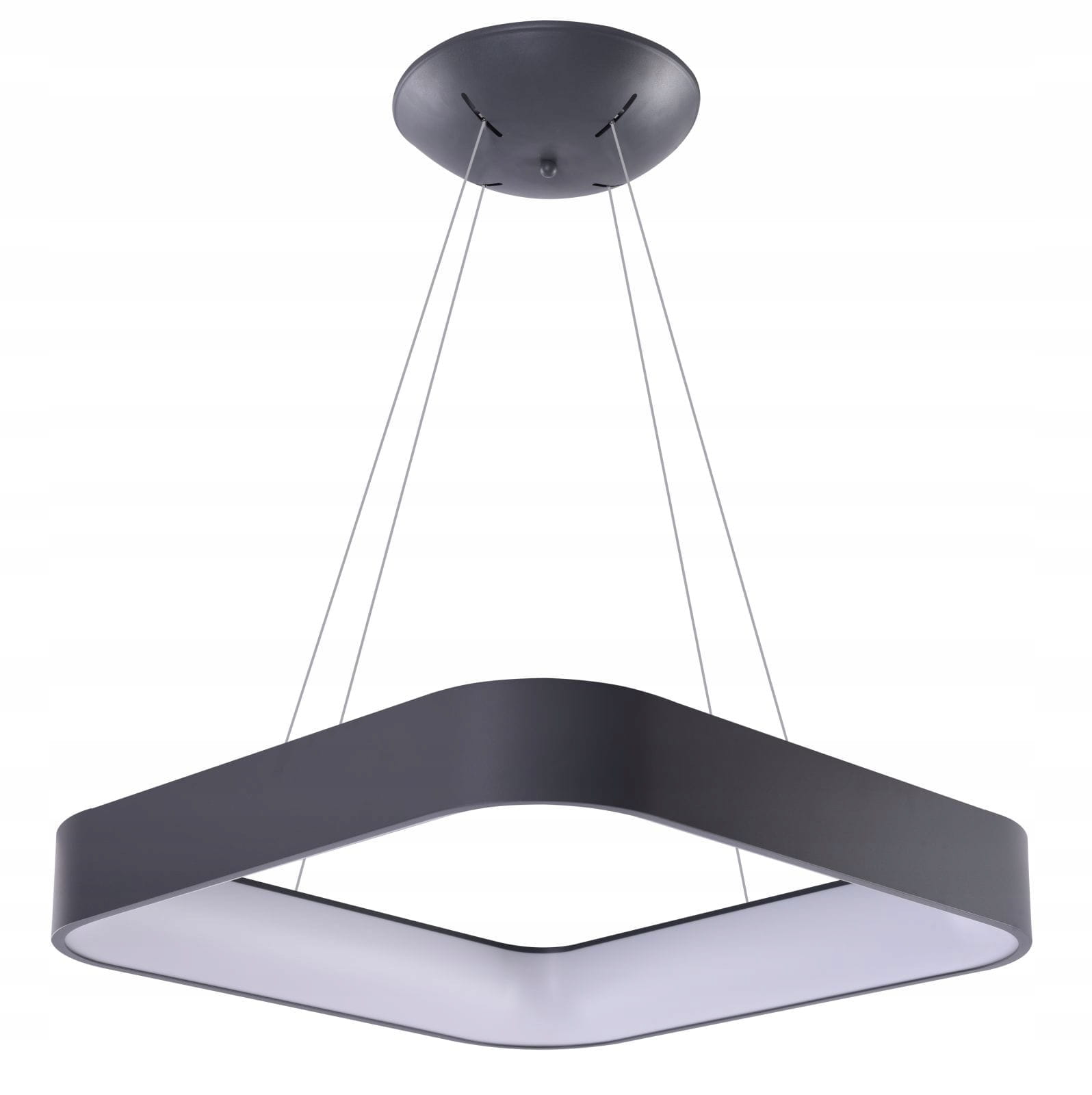 Kwadratowa lampa wisząca szara Led 42W z pilotem Azzardo
