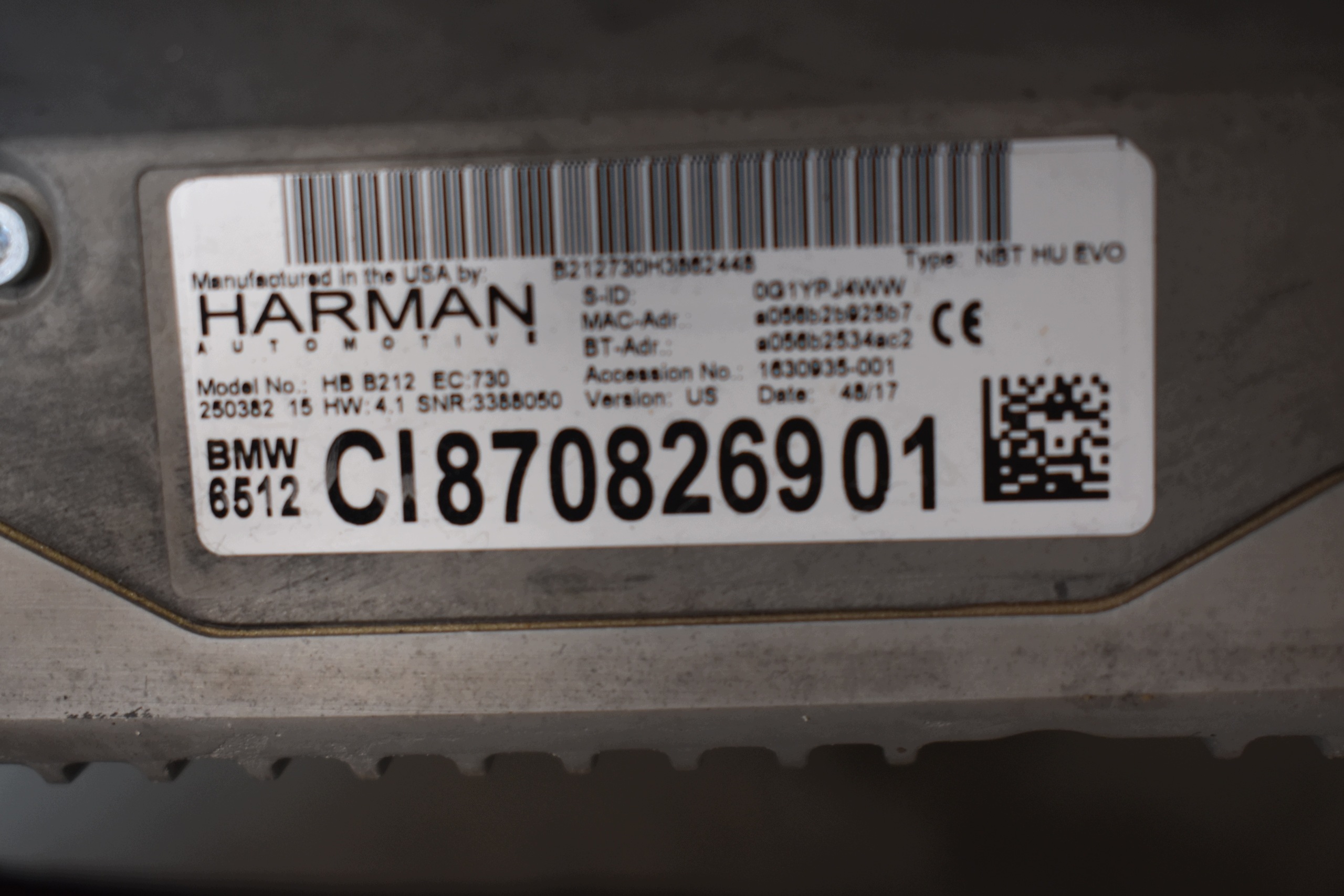 IDEALNA navigation player BMW X3 G01 8708269 1