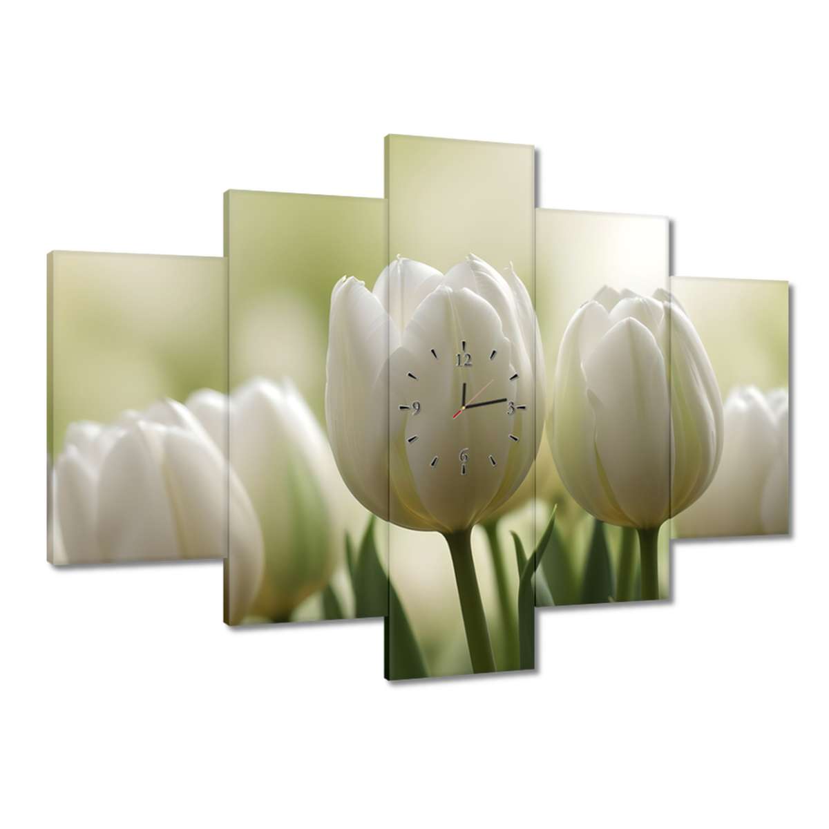 Hodiny 150x105 Biele tulipány