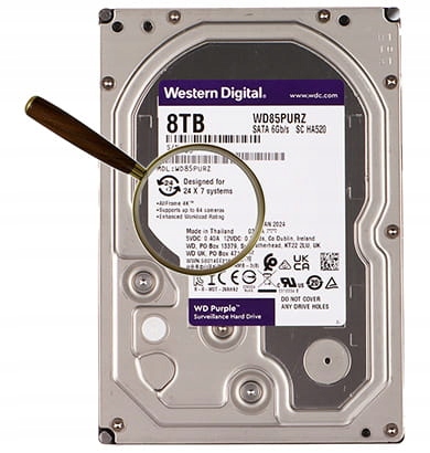 HDD Video WD Purple 8TB CMR, 3.5'', 256MB, 5640 RPM, SATA, TBW: 180 — 4