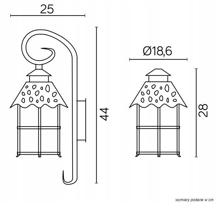 Kinkiet patyna miedź Toledo K 3012/1/R M Suma Zasilanie sieciowe