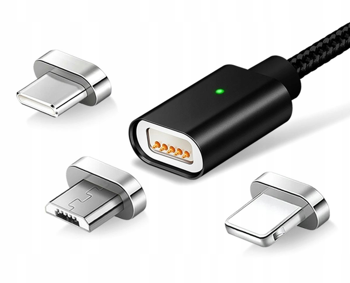 

Kabel Magnetyczny 3 w 1 Usbc MicroUSB Apple na Usb