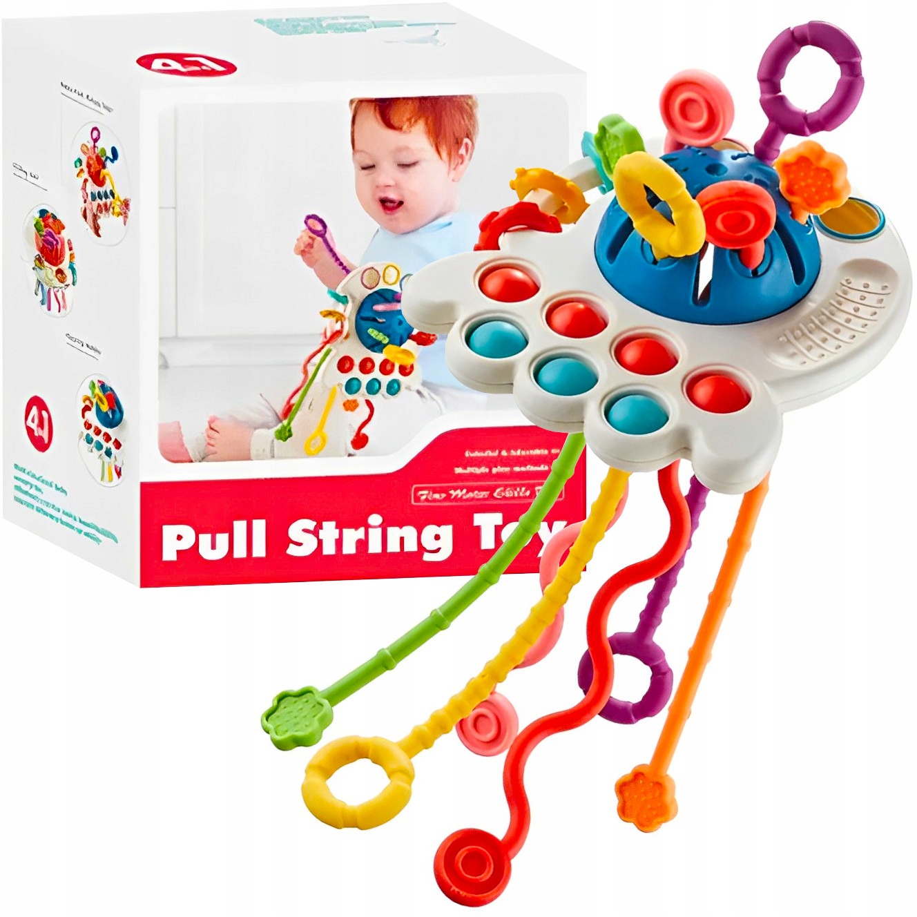 ZABAWKA SENSORYCZNA GRYZAK GRZECHOTKA MONTESSORI