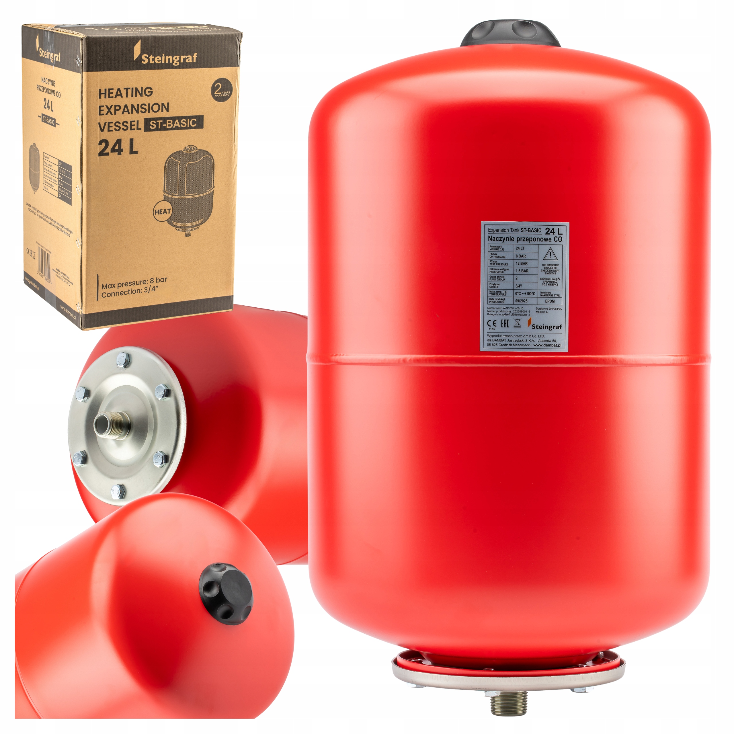 Naczynie Naczynko Przeponowe Wzbiorcze 24L Zbiornik Do Instalacji C.o.