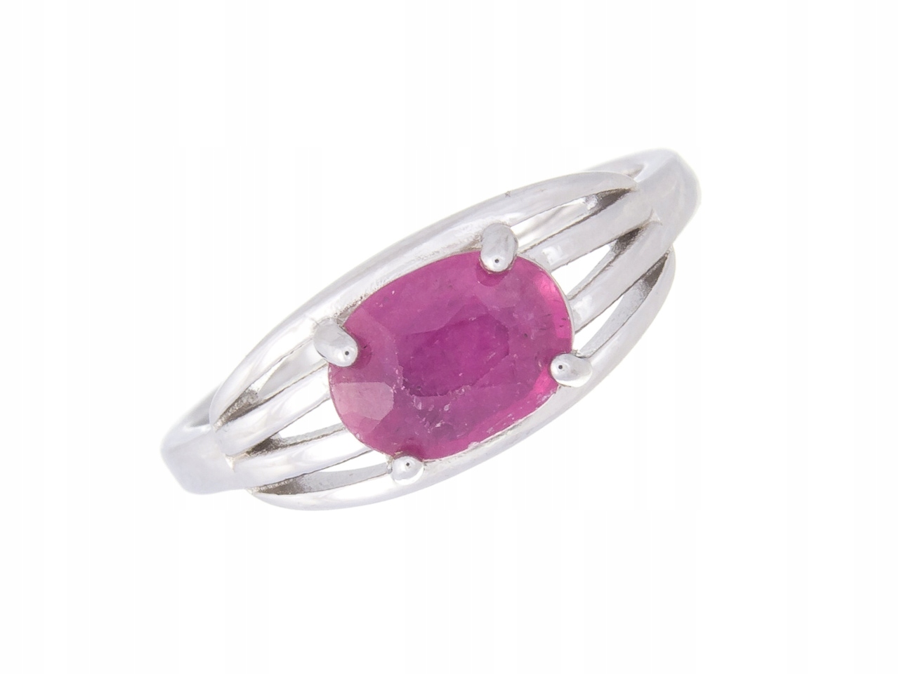 Stříbrný Prstýnek VEL.11 Rubín Přírodní