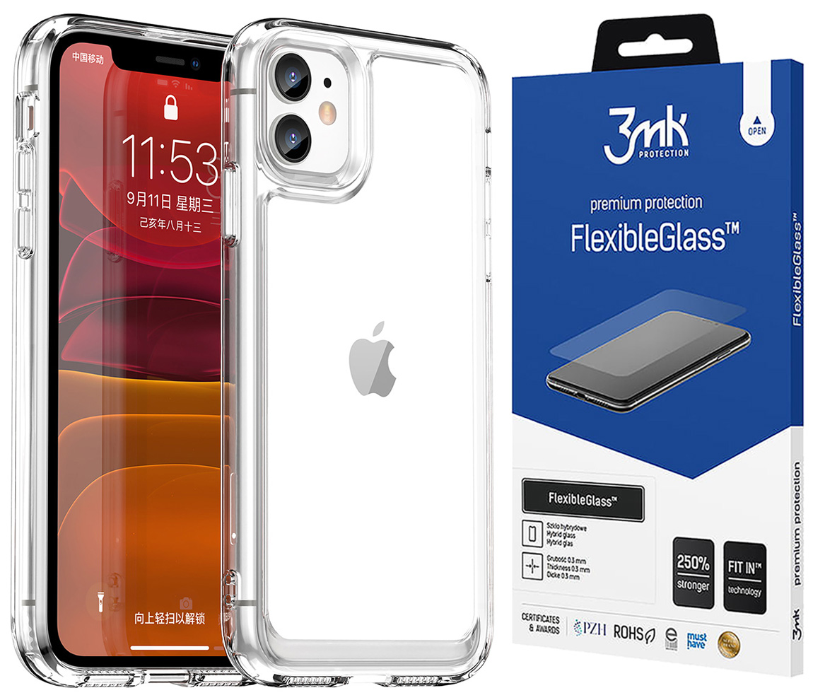 

Pancerne Etui Cover do, Iphone 11 Szkło 3MK