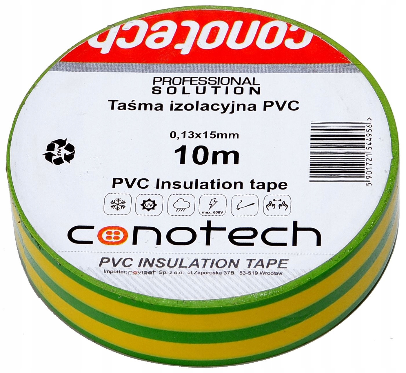

Taśma Izolacyjna 10m Izolacja Zielona 0,13x15mm