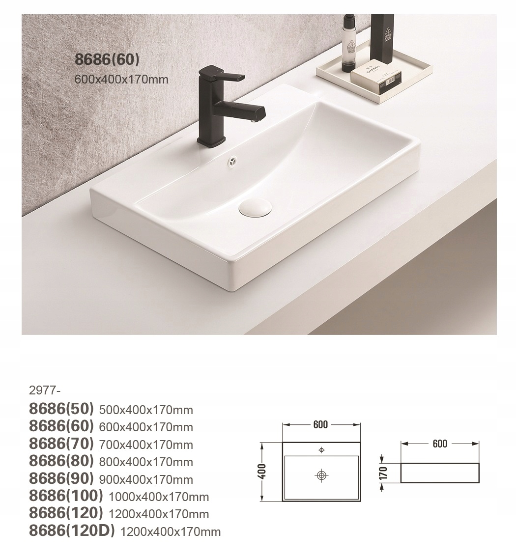Jednokomorové nábytkové umyvadlo 60 cm