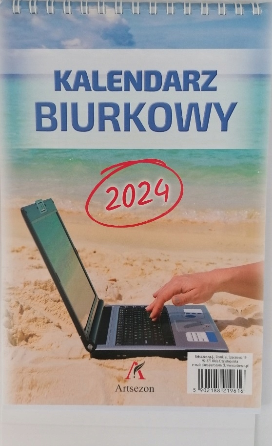 

Kalendarz biurkowy A5 pionowy tygodniowy 2024