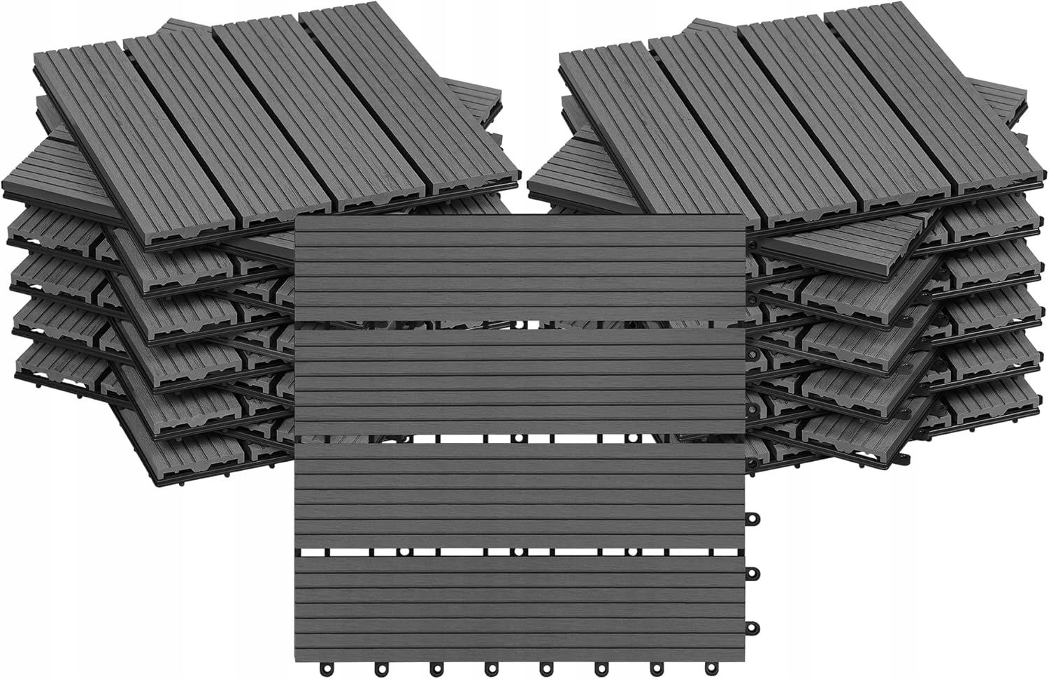 Terasové dlaždice voltu Wpc vzhled dřeva, zasouvací Antracit 11 ks/1 m²)