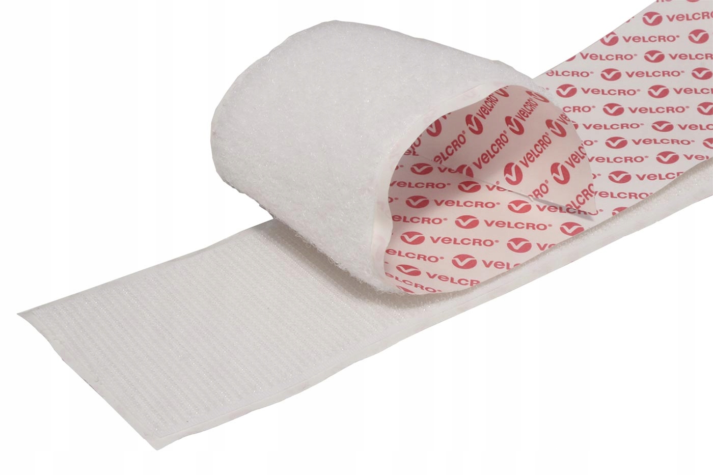 Velcro Páska se suchým zipem,pro obecné použití,nalepovací,50mm x 25m, bílá