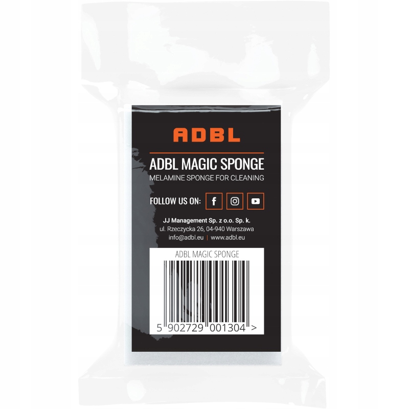 ADBL MAGIC SPONGE MAGICZNA GĄBKA MELAMINOWA CZYŚCI MOCNE ZABRUDZENIA Kod producenta ADB000228