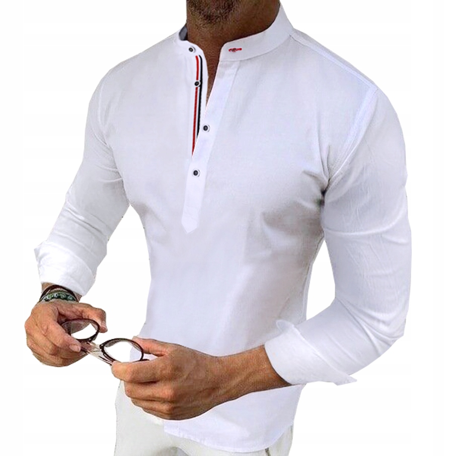 Pánská košile Každodenní stojáček Casual bavlněná