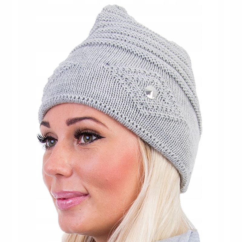 

C121 Zimowa Damska Czapka Beanie Szara