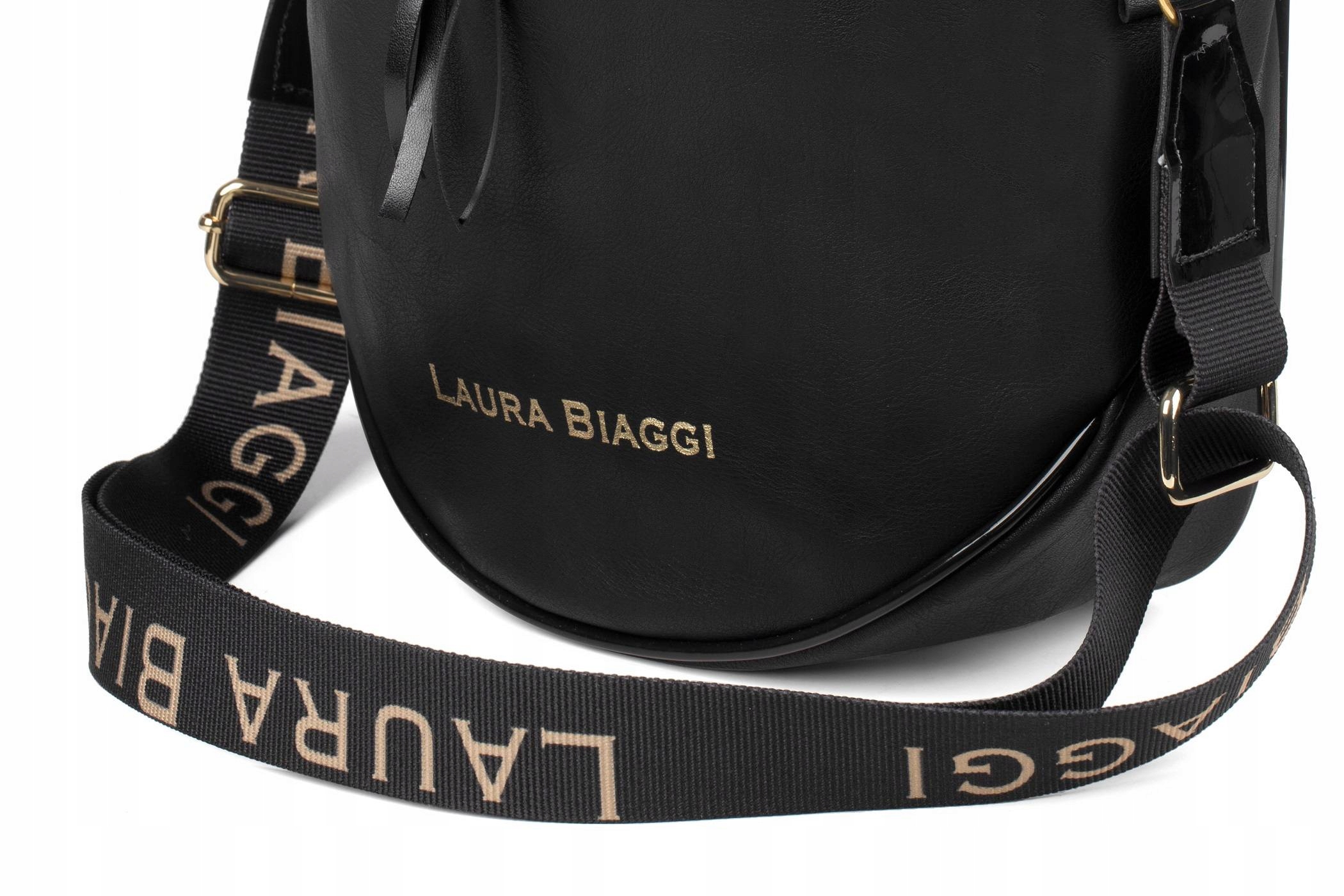 LAURA BIAGGI TOREBKA LISTONOSZKA BIAŁA PASEK LOGO Kolor biały