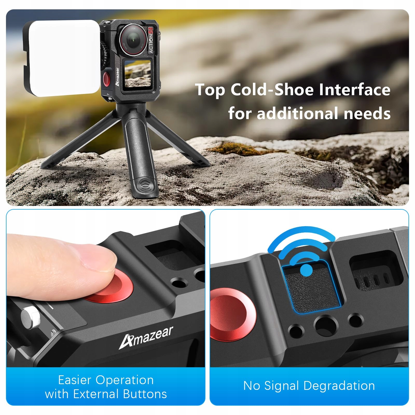 AMAZEAR Aluminiowa Obudowa Do DJI Osmo Action 3 4 5 Pro Akcesoria — miniatura 5