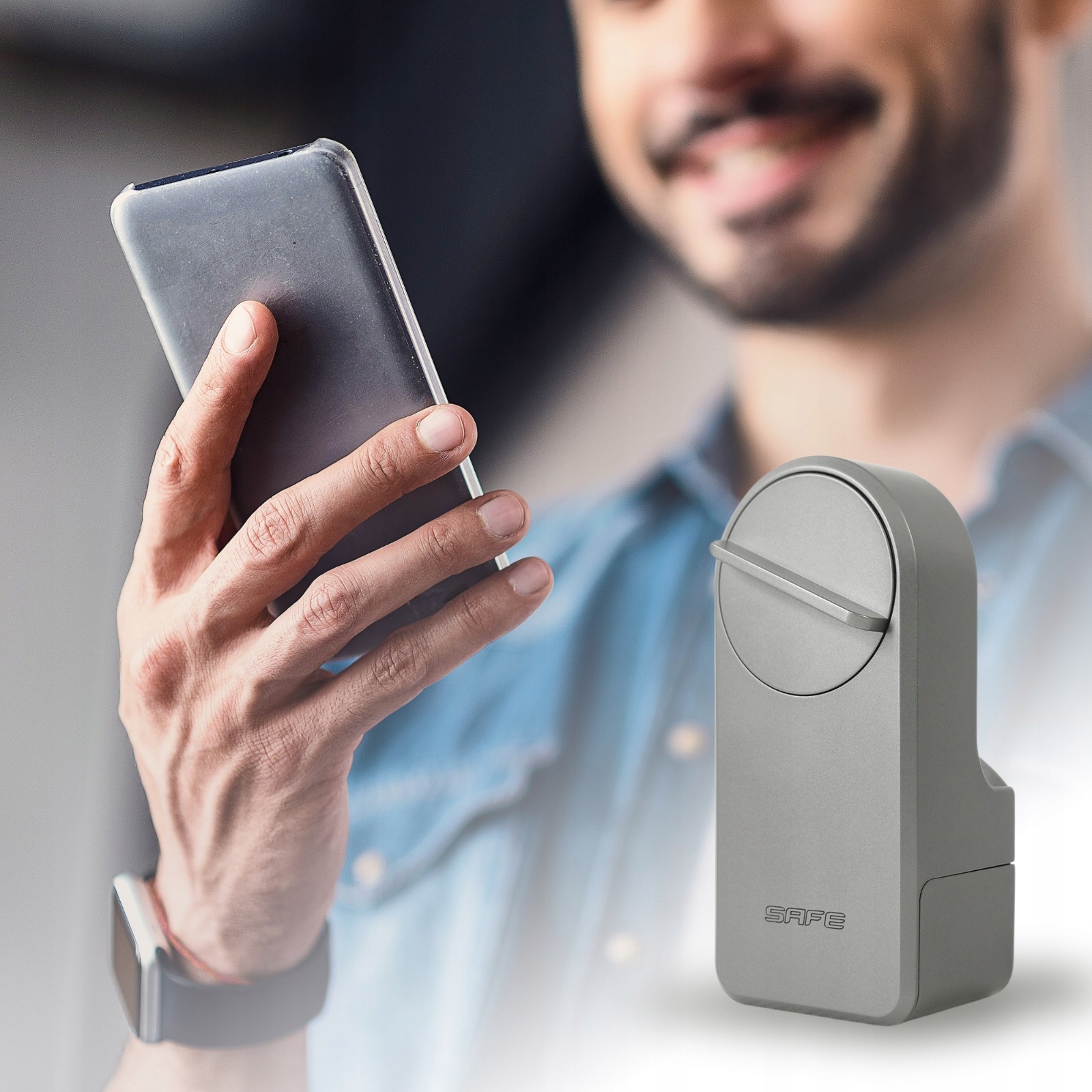 Zamek elektroniczny TUYA OBROTOWY UNIWERSALNY do drzwi STEROWANIE z APP Marka Safe