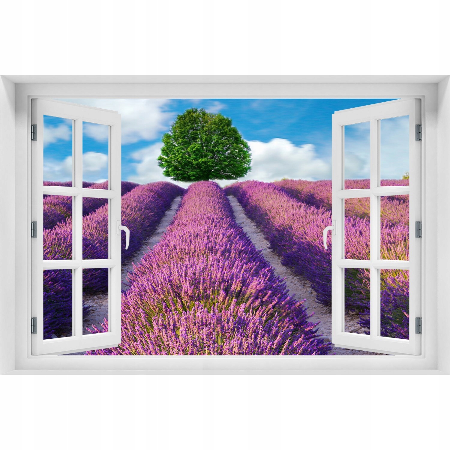 

Naklejka Fototapeta 3D Okno na ścianę Pole lawendy