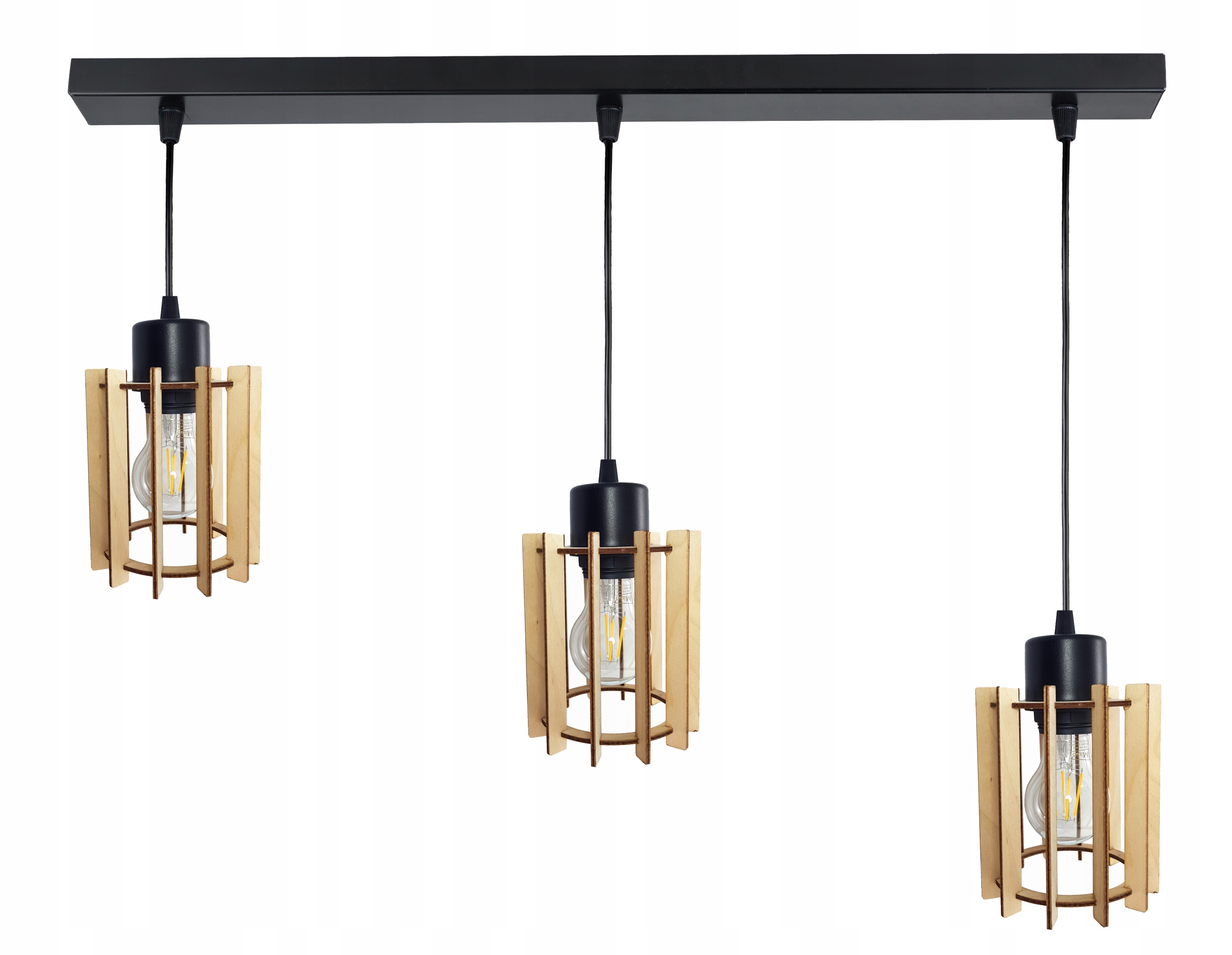 Závěsná Lampa Zwis stropní lustr Loft Dřevo 3