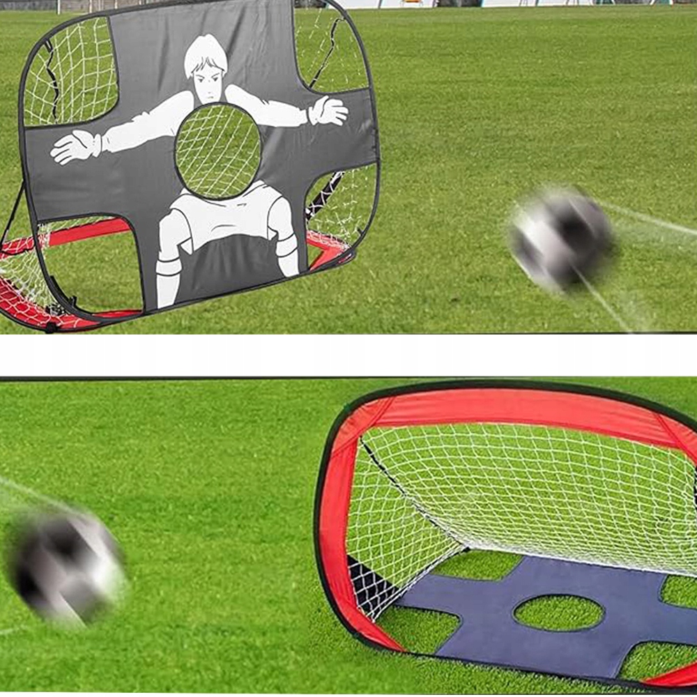 ZESTAW BRAMKA PIŁKARSKA DWUSTRONNA MATA TRENINGOWA DO PIŁKI NOŻNEJ SKŁADANY Szerokość bramki 120 cm