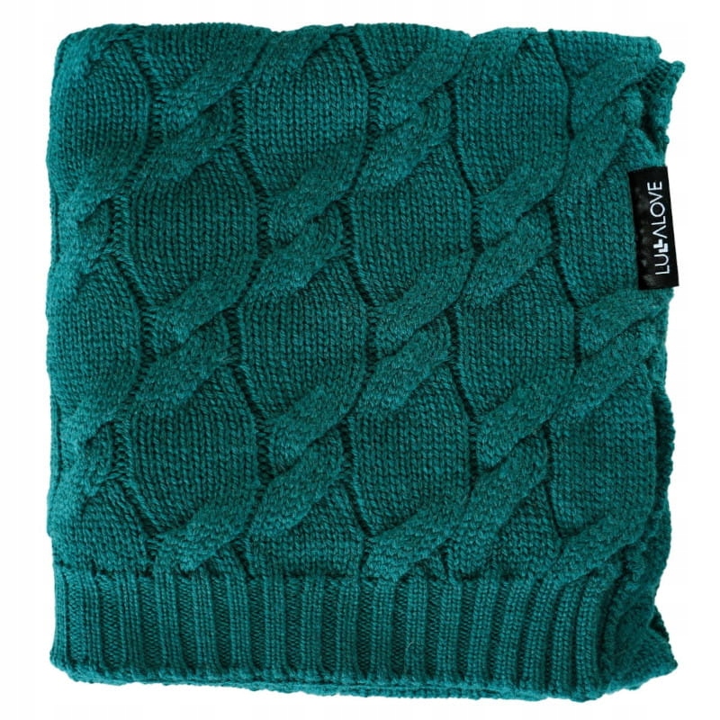 Lullalove Koc kocyk dla dzieci z wełny merino Premium Zieleń 80x100