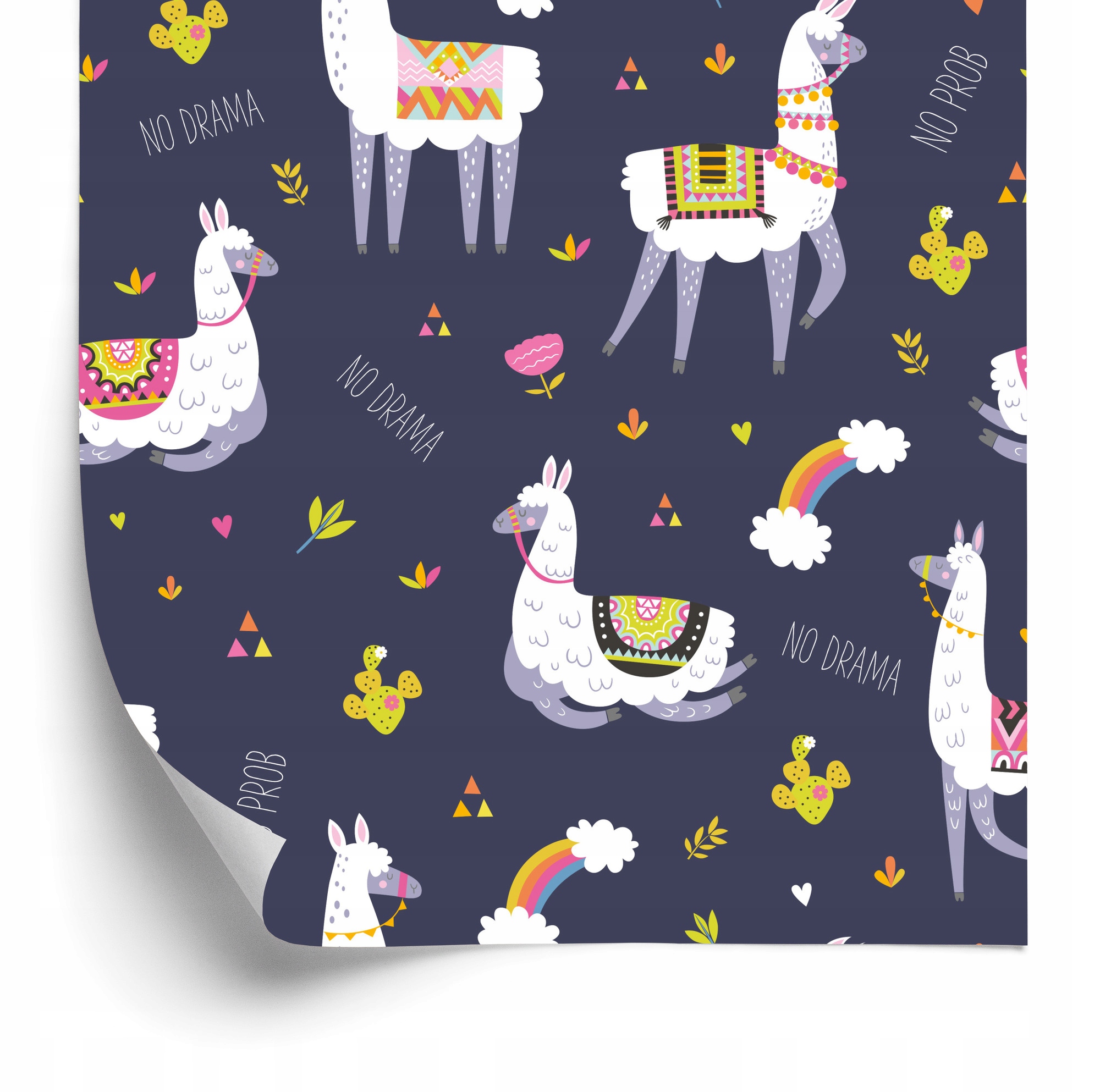 Tapeta do detskej izby, Lama, Zvieratá, Dúha 50x1000 cm