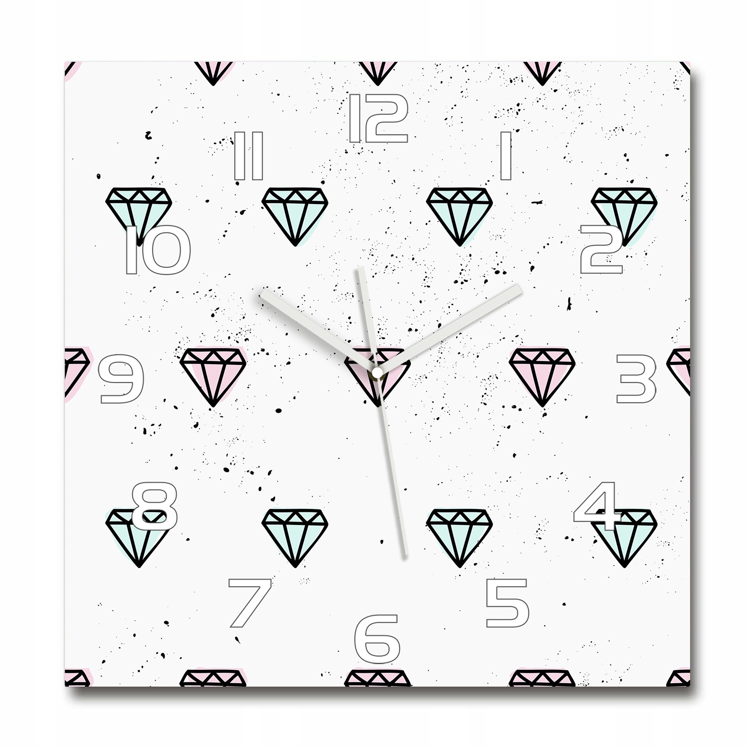 

Zegar ścienny ze szkła hartowanego Diamenty 60x60