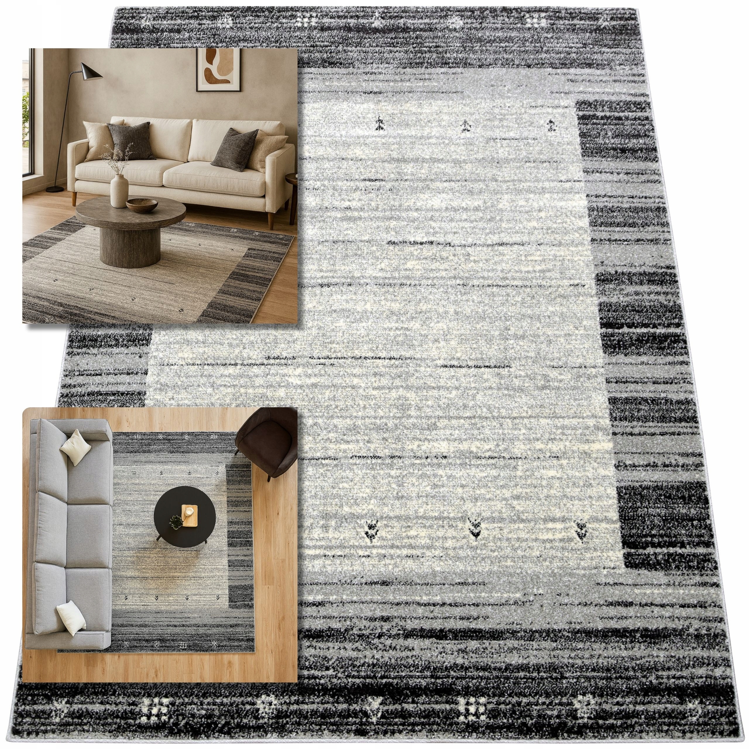 Koberec 80x150 Adventure Šedý Koberec Do Obývacího Pokoje Loft Moderní Koberec