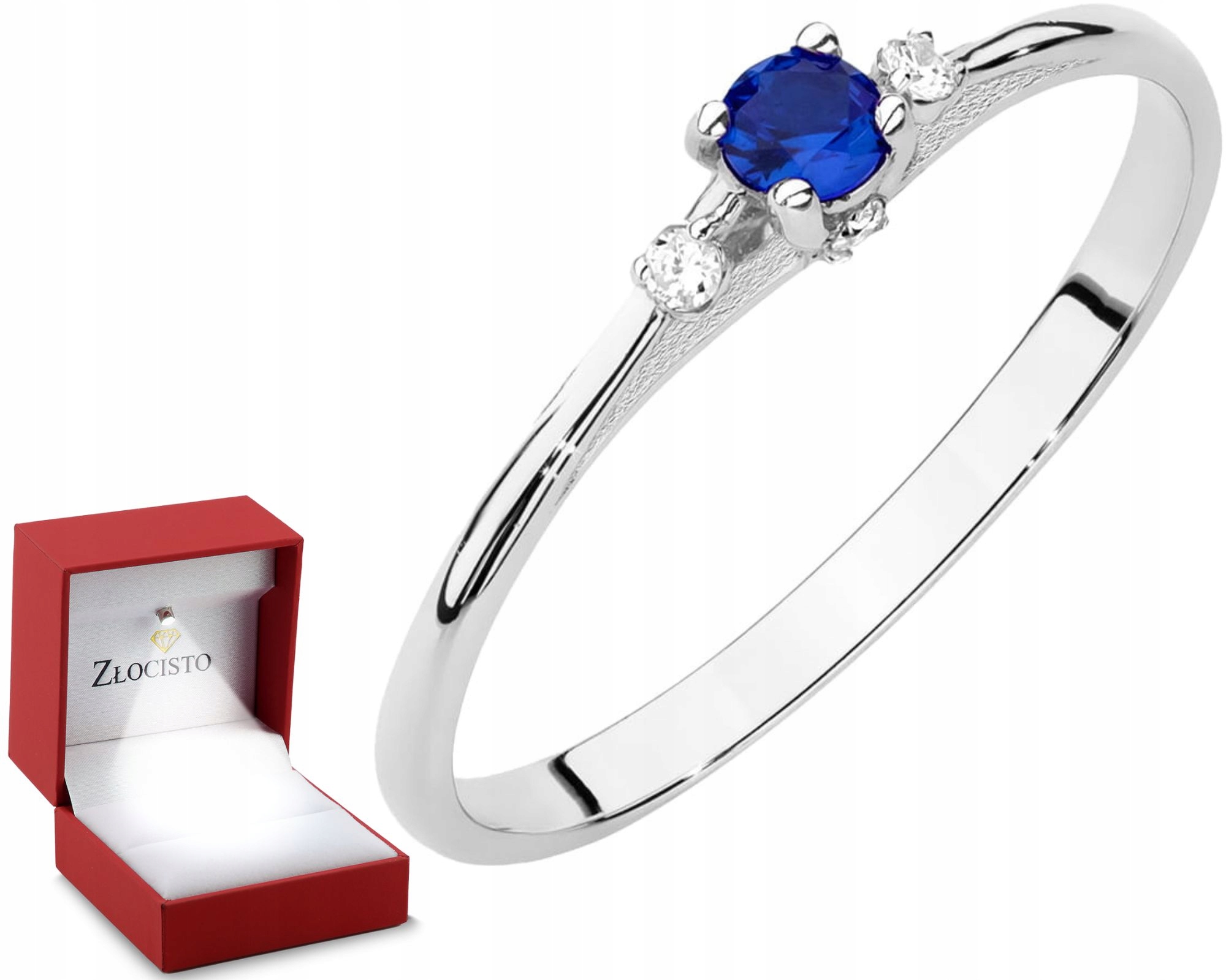 Prstýnek V Bílém Zlatě Safír Brilianty Diamanty Dárek Gravírování