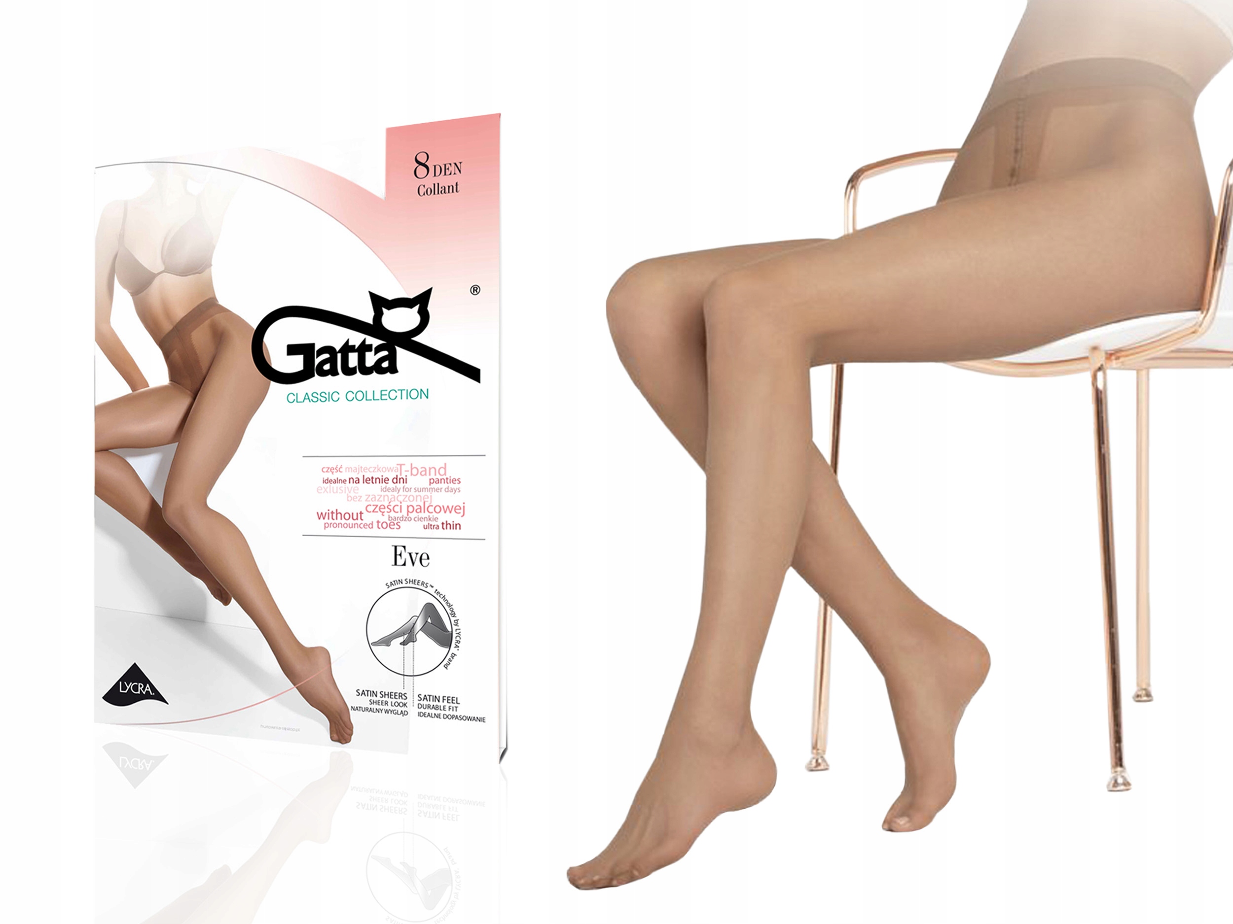 

Rajstopy cienkie matowe Eve Gatta, 8den daino 3-M