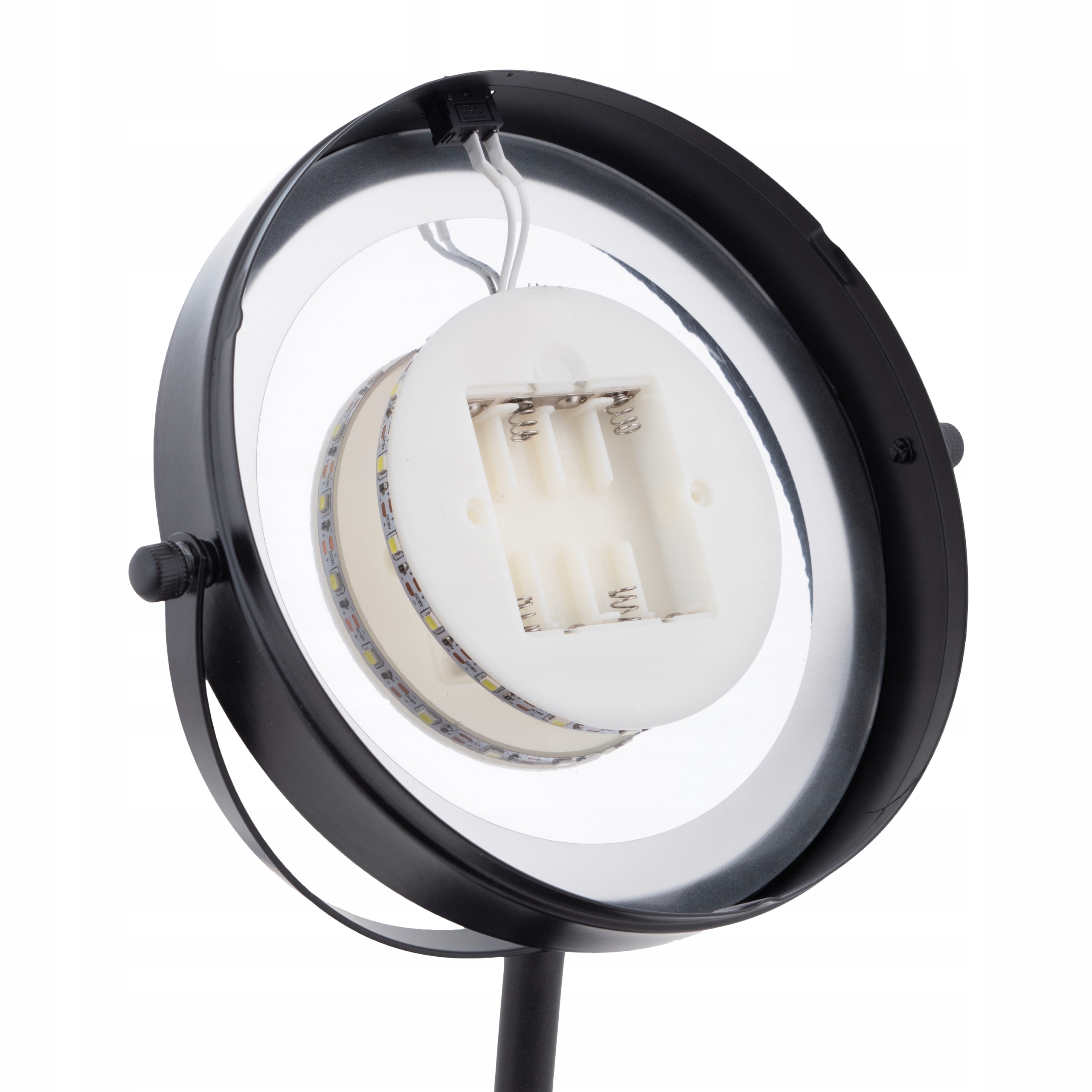 LUSTERKO KOSMETYCZNE DO MAKIJAŻU PODŚWIETLANE LED OBROTOWE DO MALOWANIA Materiał ramy metal