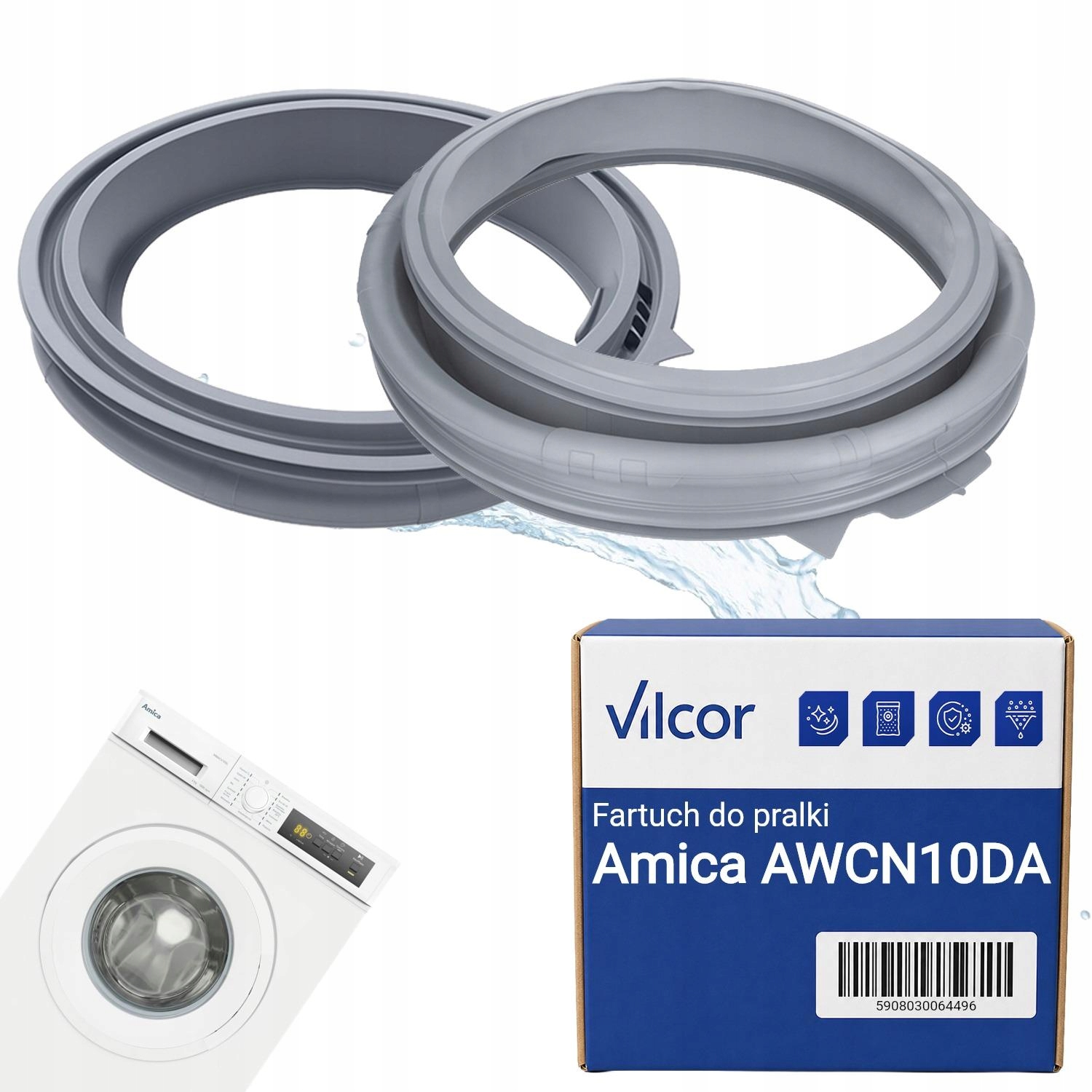 Fartuch Pralki Amica AWCN10DA Szary, Zamiennik, Dopasowany, Funkcjonalna