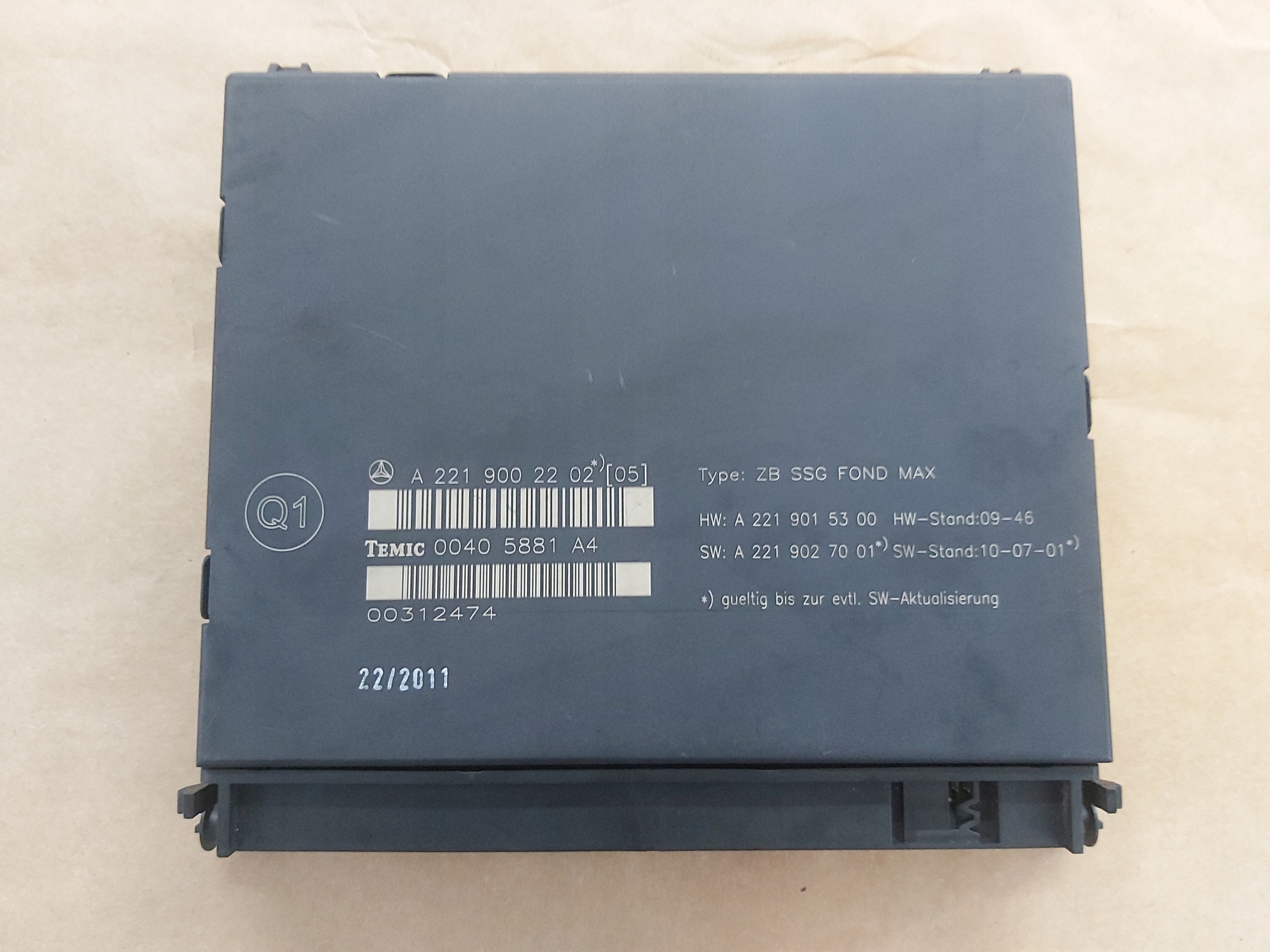 module control unit seat A2219002202 MERCEDES W221