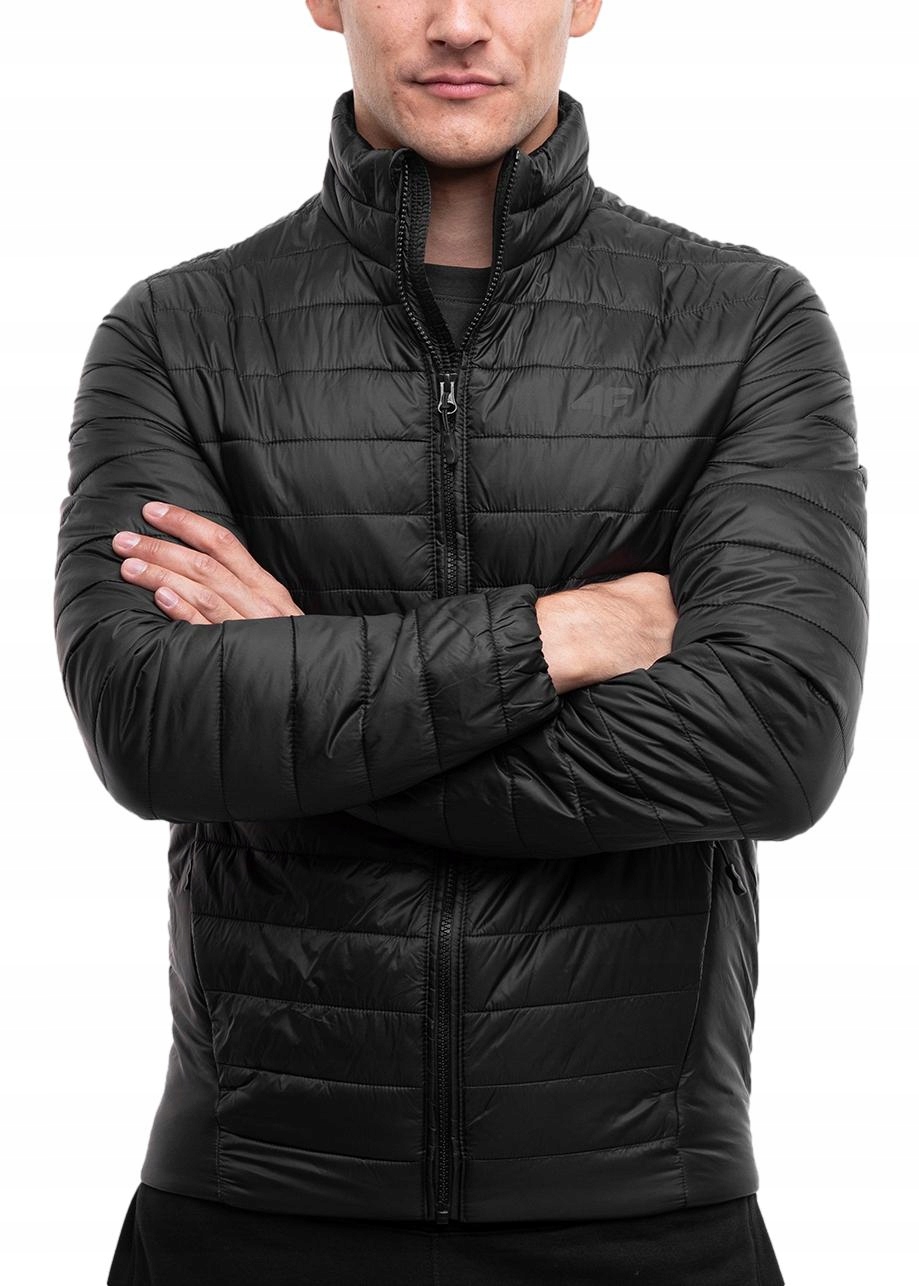 4F Pánská zimní teplá prošívaná péřová bunda, lehká, vel L