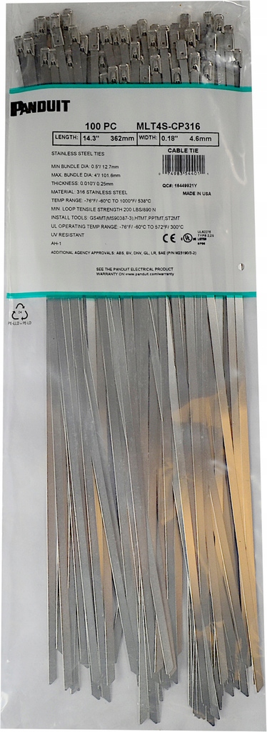 PANDUIT Opaski stalowe 316 362x4 6 MLT4S CP316 Length 362 mm