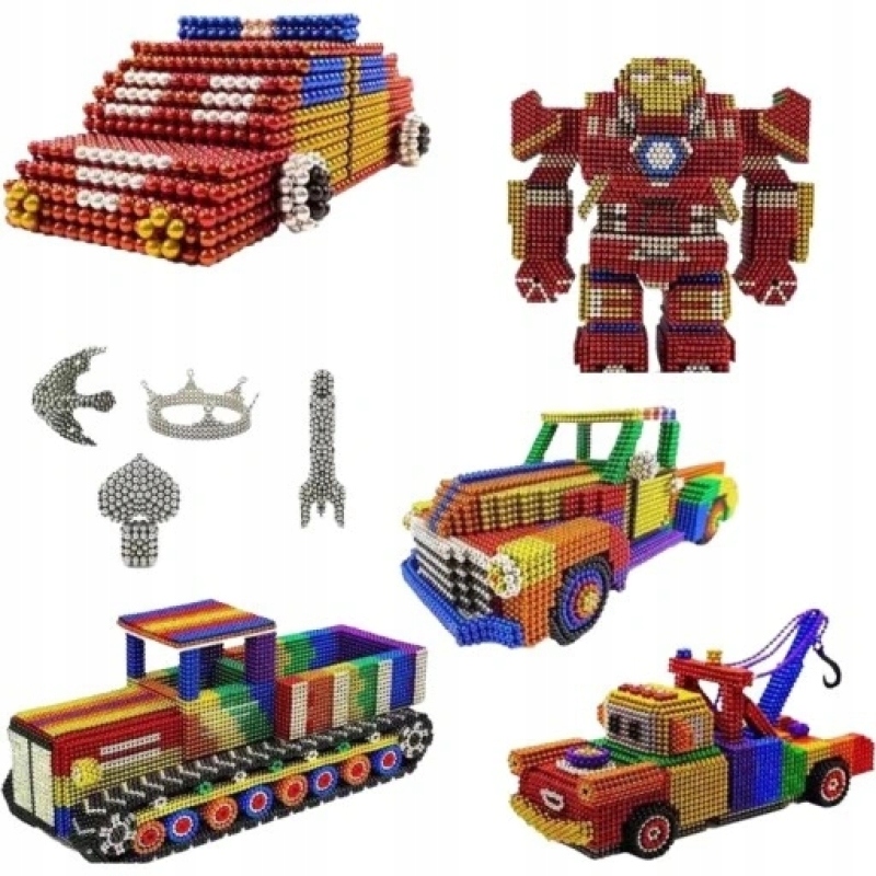 KLOCKI KULKI MAGNETYCZNE KULKA MAGNETYCZNA 5MM 216SZT 8 KOLORÓW EAN (GTIN) 191491869259