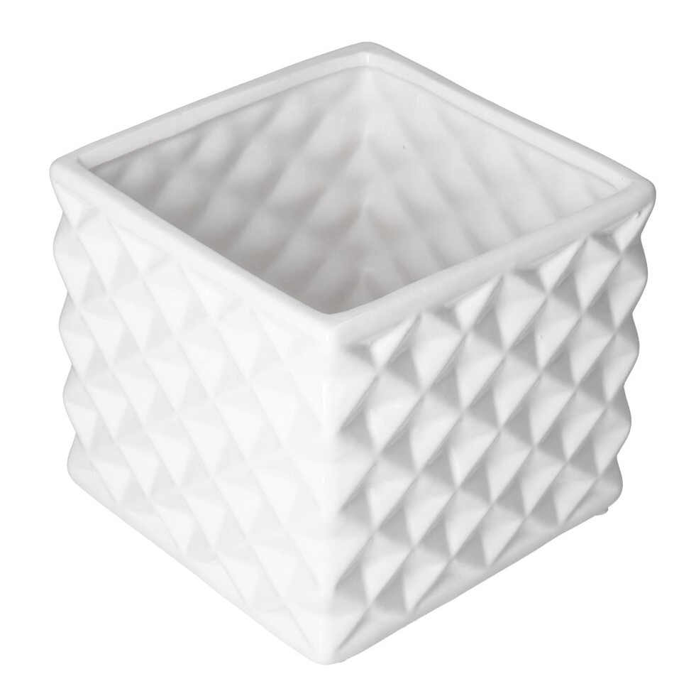 DONICZKA OSŁONKA CERAMICZNA BIAŁA DONICZKI OSŁONKI