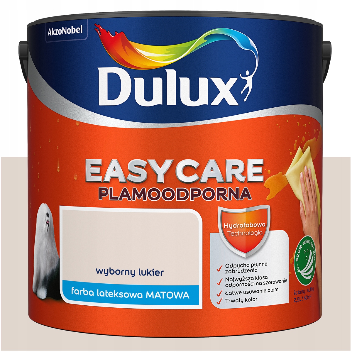 Barva na stěny stropů odolná vůči skvrnám Dulux Easycare Vynikající poleva 5L