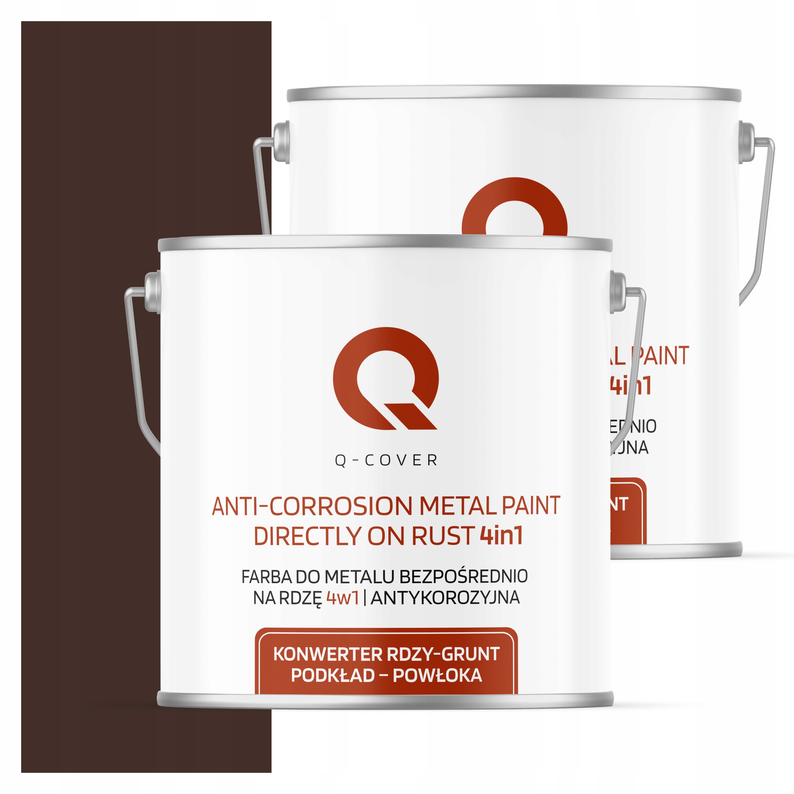 Farba Priamo na hrdzu Pozinkovaná hliníková oceľ 5L 4v1 Satén Čokoládová hnedá