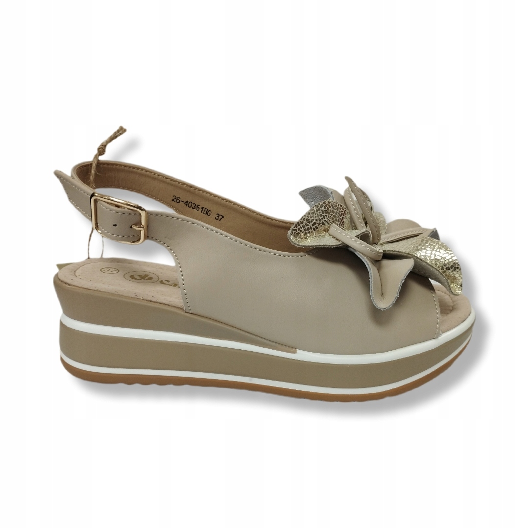Cambell dámské sandály 26-40351BG platforma Květ béžové vel. 39
