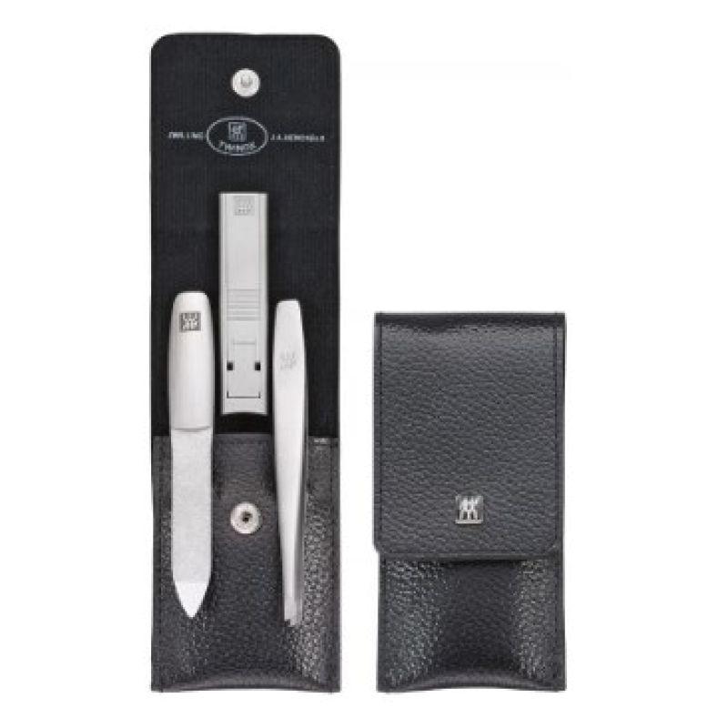 Zwilling 97119-004-0 Twinox sada na manikúru – černé kožené pouzdro, 3 díly