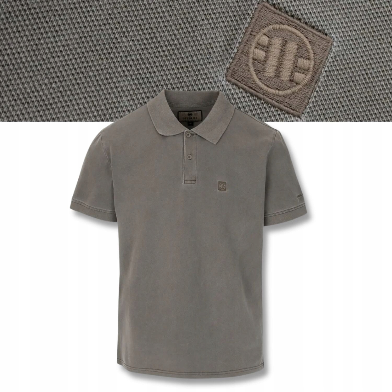 Pánské Polokošile Pitbull Polovina Bavlna Denim Washed Pique Small Logo